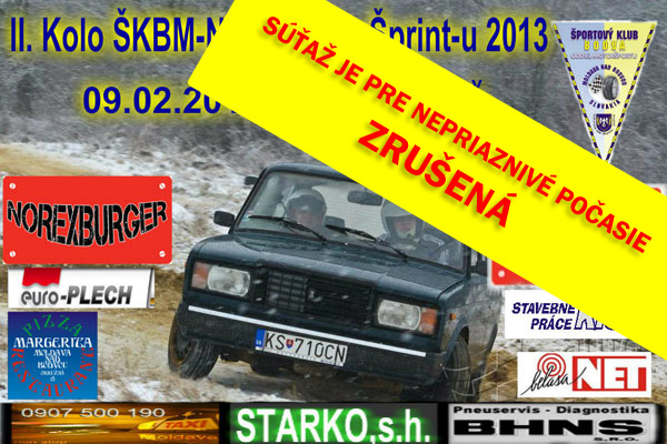 2. ŠKBM Rallysprint zrušený
