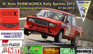 3. kolo ŠKBM-Norex rally sprintu 2013